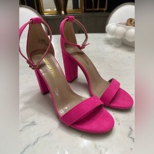 Dream Pairs Fuchsia Block Heel Sandals